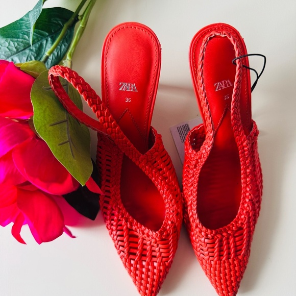 Zara Orange woven heels - Picture 6 of 6